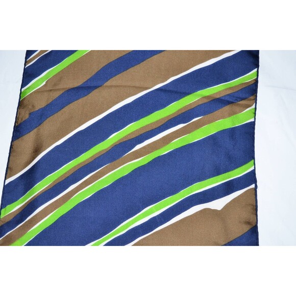 Vtg 60s Echo Striped Print rectangle Scarf 14X42  Retro MCM style - Picture 6 of 7